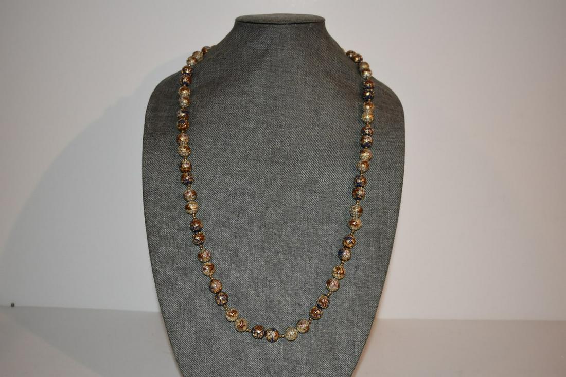 Vintage 32 inch Cloisonne Enamel Chinese Necklace nice!!!: Vintage 32 inch Cloisonne Enamel Chinese Necklace nice!!! Please view all photos as they are part of the description and condition of this Item, Feel free to contact me with questions or picture reque