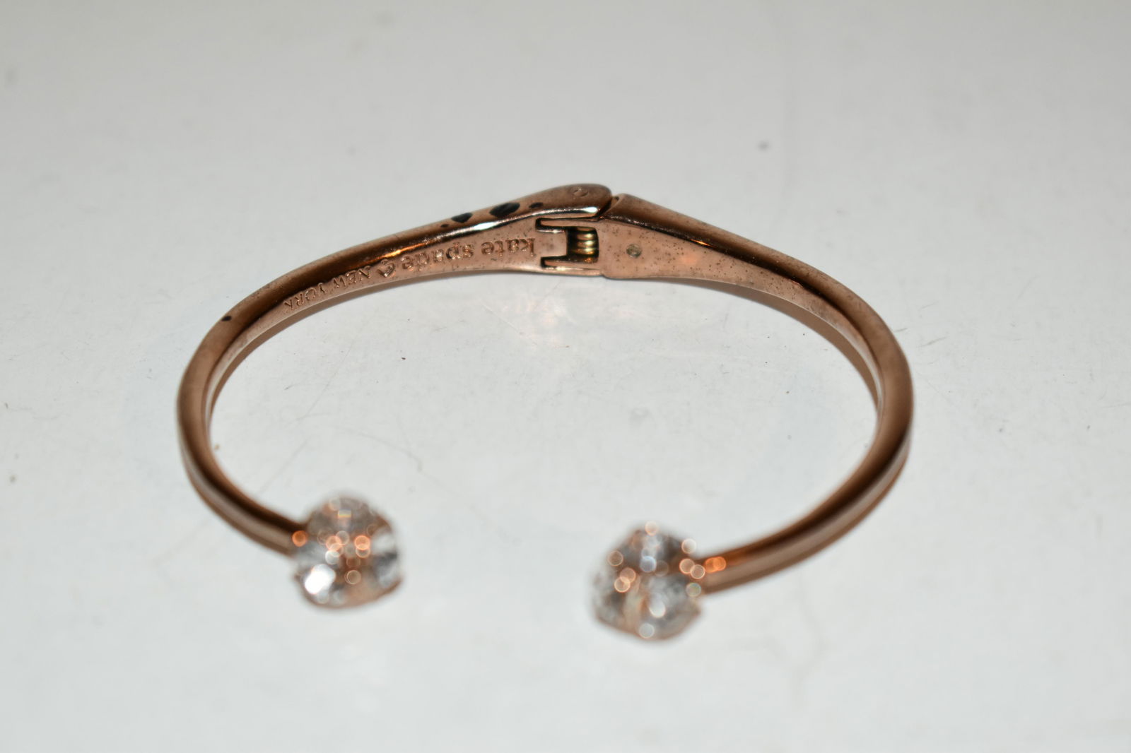 Kate Spade Womens rose gold bangle bracelet hinged (1 of 4)