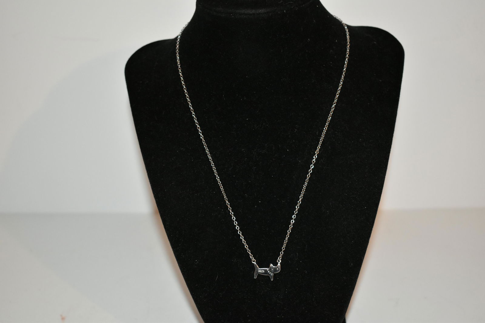 Vintage sterling silver cat chain pendant 18" (1 of 4)