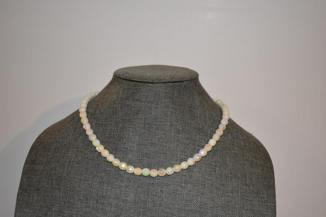 vintage beaded glass necklace 16" (1 of 4)