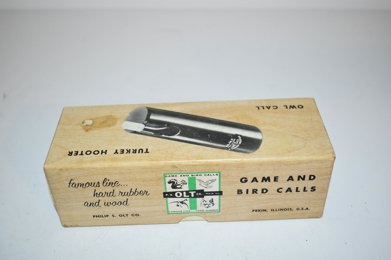 Vintage P.S. OLT Turkey Hooter & Owl Animal call w box Model OL40 (1 of 3)