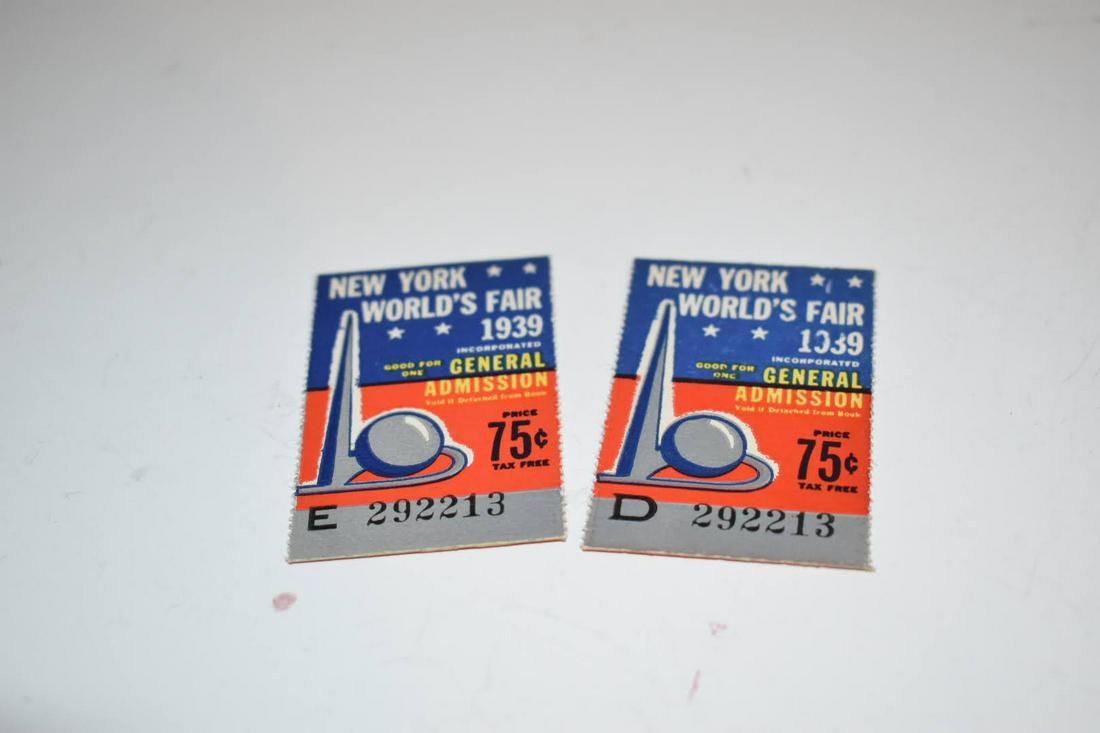 VTG New York World's Fair 1939 Tickets: VTG New York World's Fair 1939 Tickets Please view all photos as they are part of the description and condition of this Item, Feel free to contact me with questions or picture requests! Used Item AS I