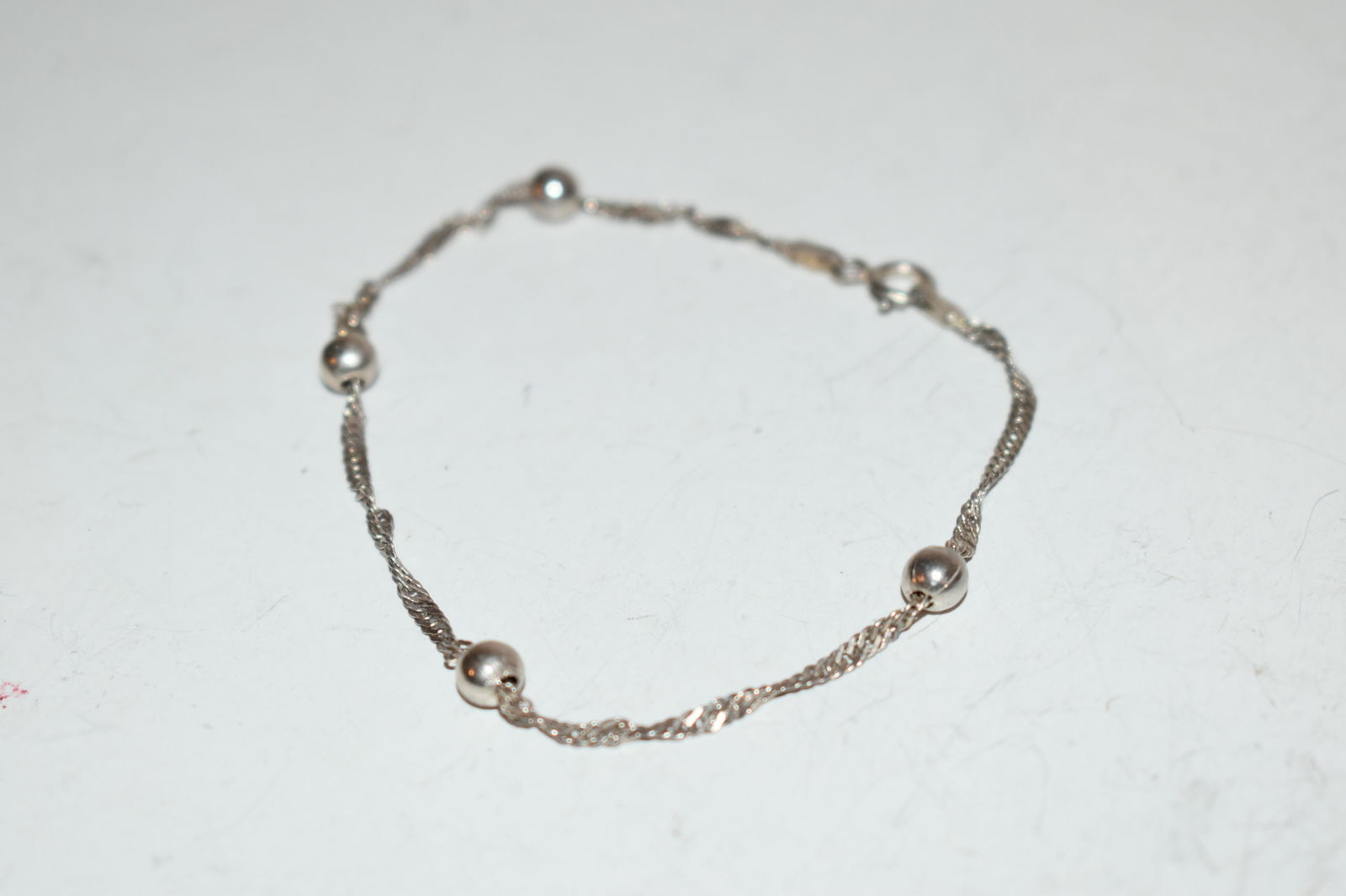 Vintage Sterling Silver italy beaded Bracelet 7" (1 of 3)