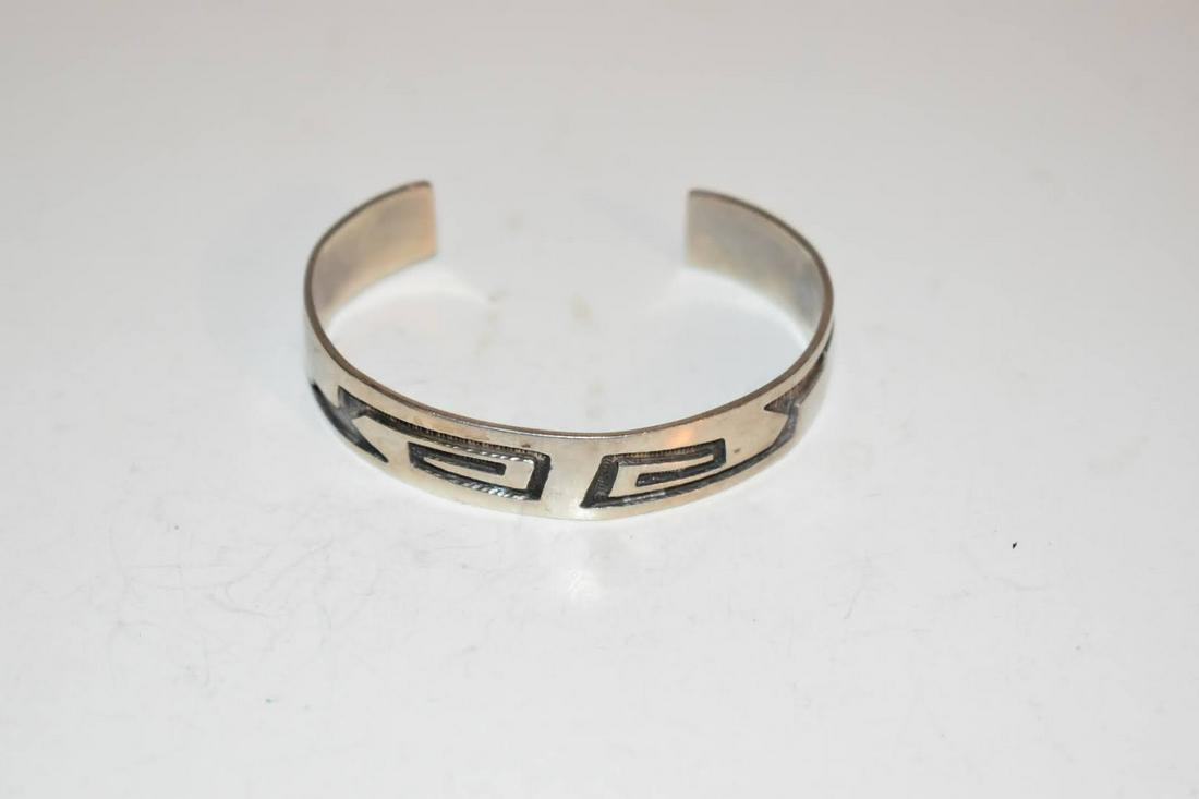 Vintage Hopi Sterling Silver Overlay Cuff Bracelet 5.8 " (1 of 4)