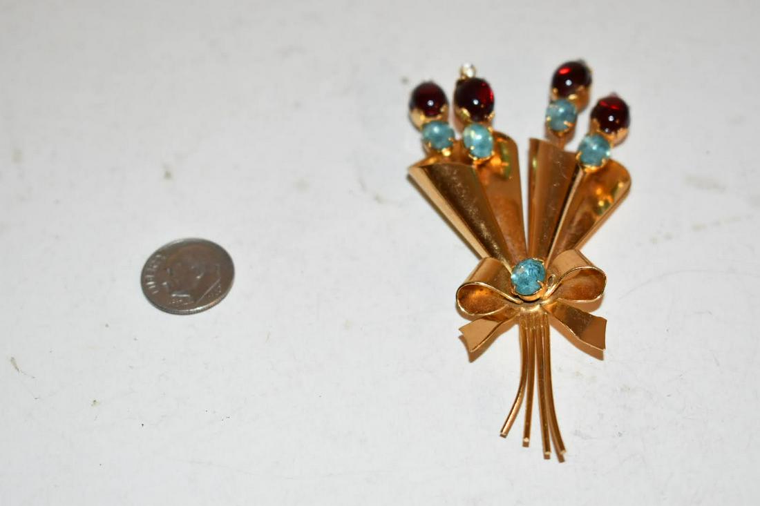 Vintage Coro goldtone flower Brooch (1 of 4)