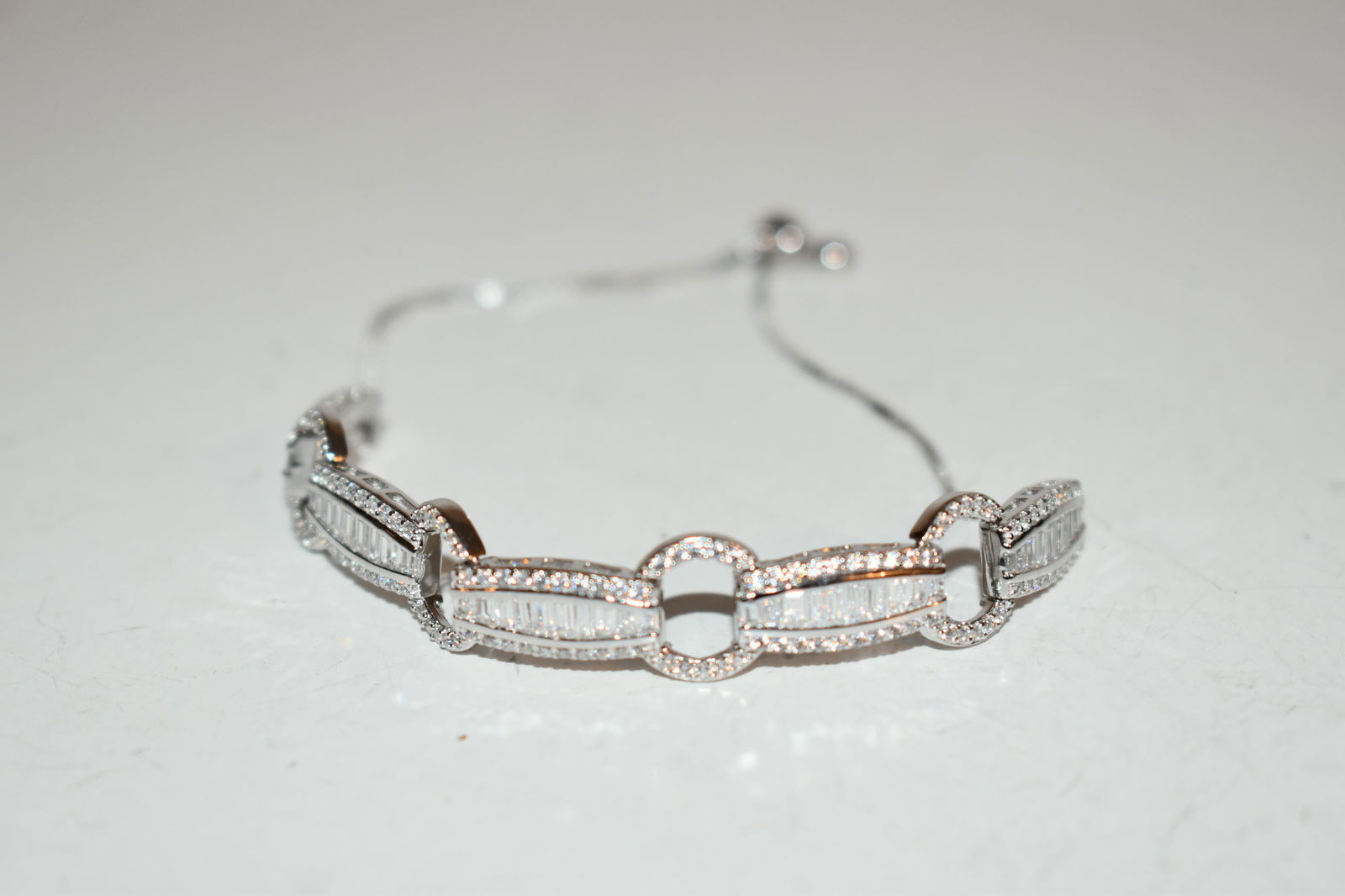 Vintage Sterling silver rhinestone Bracelet 8" (1 of 3)