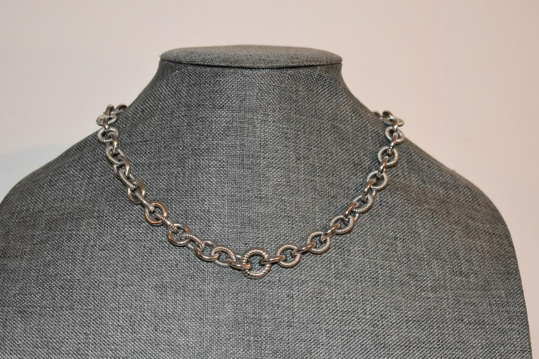 Vintage Sterling Judith Ripka 925 Silver Rolo Chain necklace 16â€ Nice !!!: Vintage Sterling Judith Ripka 925 Silver Rolo Chain necklace 16” Nice !!! Please view all photos as they are part of the description and condition of this Item, Feel free to contact me with ques