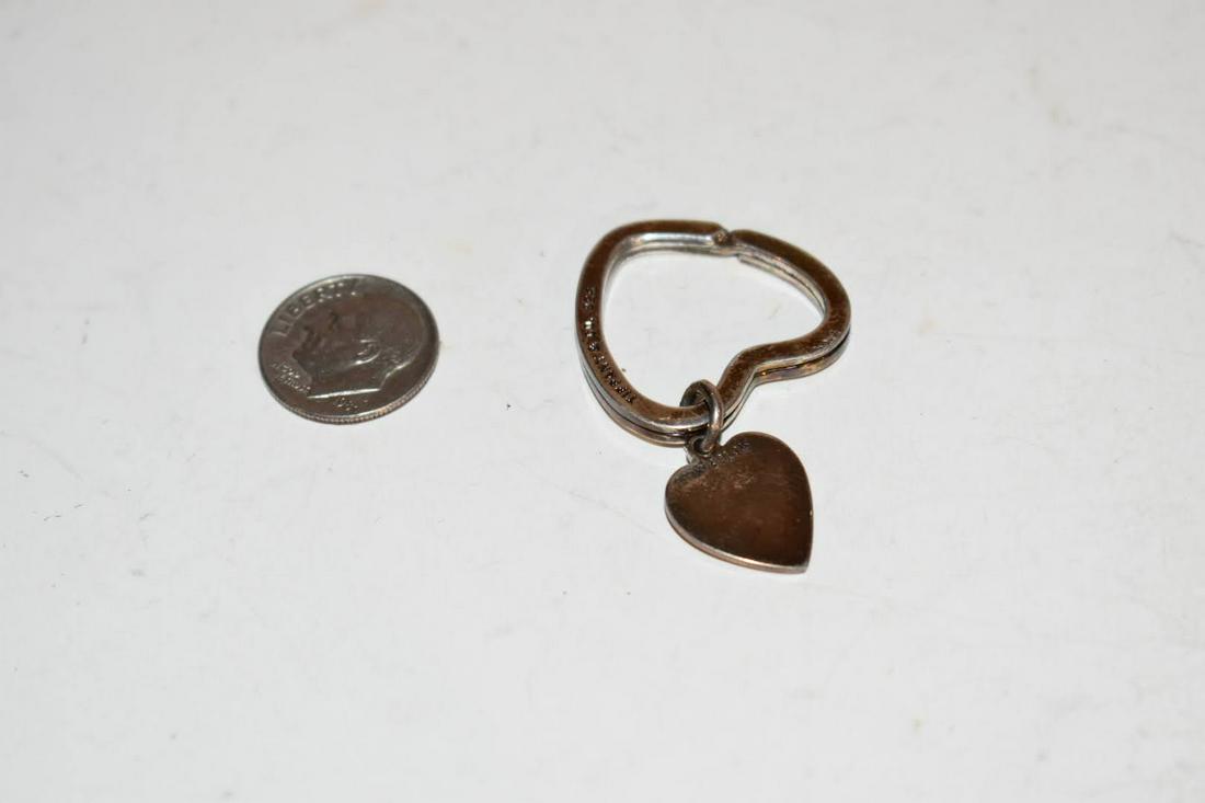 Vintage Tiffany & Co Open Heart Key Ring w/ Heart Tag Charm Sterling Silver (1 of 4)