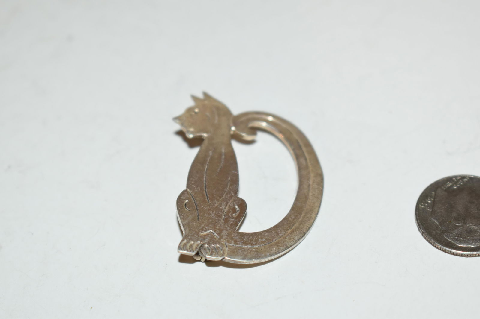 Vintage Sterling silver tm-238 cat Brooch (1 of 4)