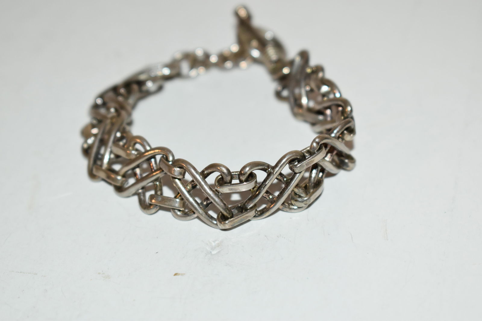 Vintage Sterling silver mexico linked Bracelet 8" 30 grams (1 of 3)