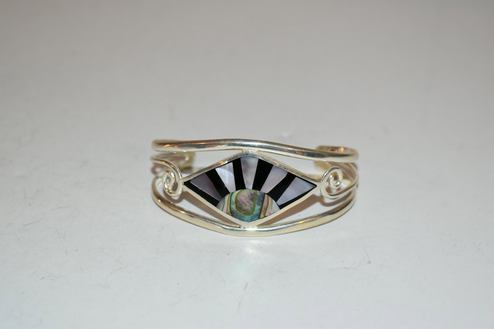 Vintage sterling silver alpaca cuff Bracelet 6" (1 of 4)