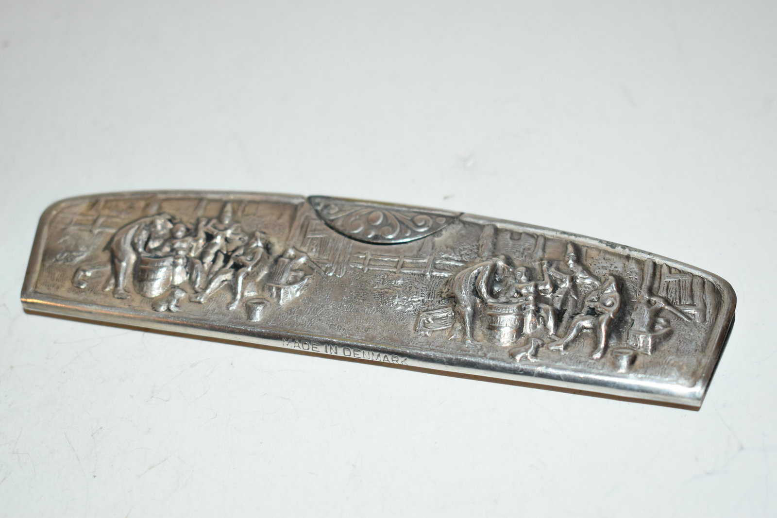 Beautiful Antique Denmark Hans Jensen Silver Plate Comb and Case (1 of 4)
