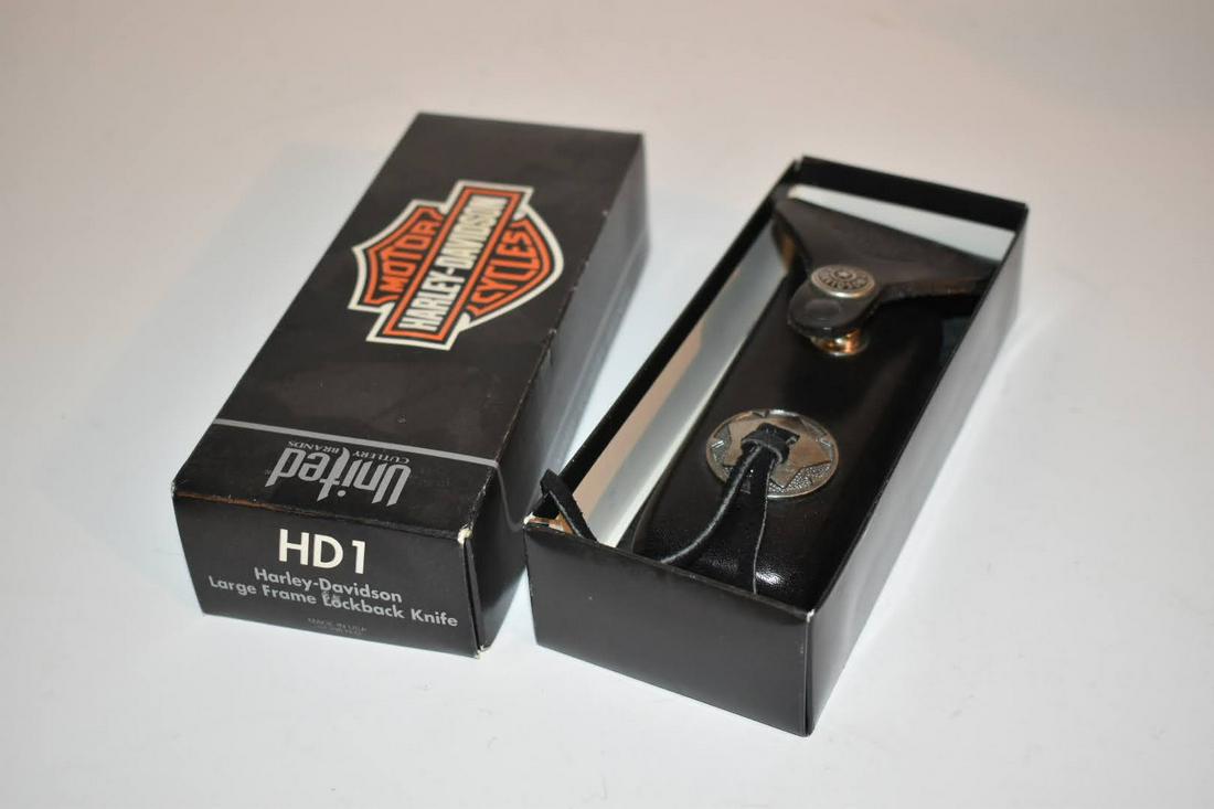 Vintage HARLEY DAVIDSON Motorcycles Leather Knife Pouch Sheath Holder (1 of 6)