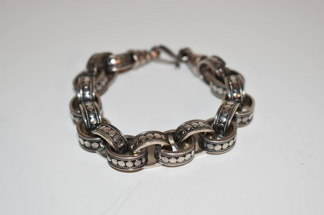 Vintage Sterling Silver Suarti BA 925 Bali Chain Link Bracelet 55 Grams (1 of 4)