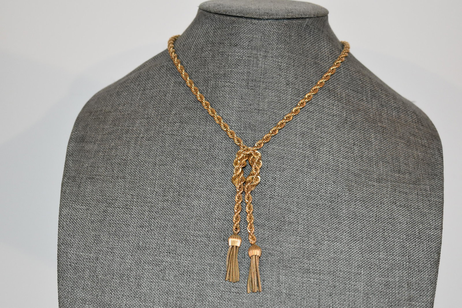 Nice Vintage gold filled rope tassel Necklace 22" (1 of 4)