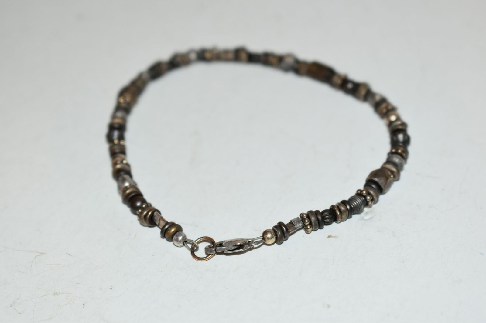 Vintage beaded navajo Sterling Silver Bracelet 8" (1 of 3)