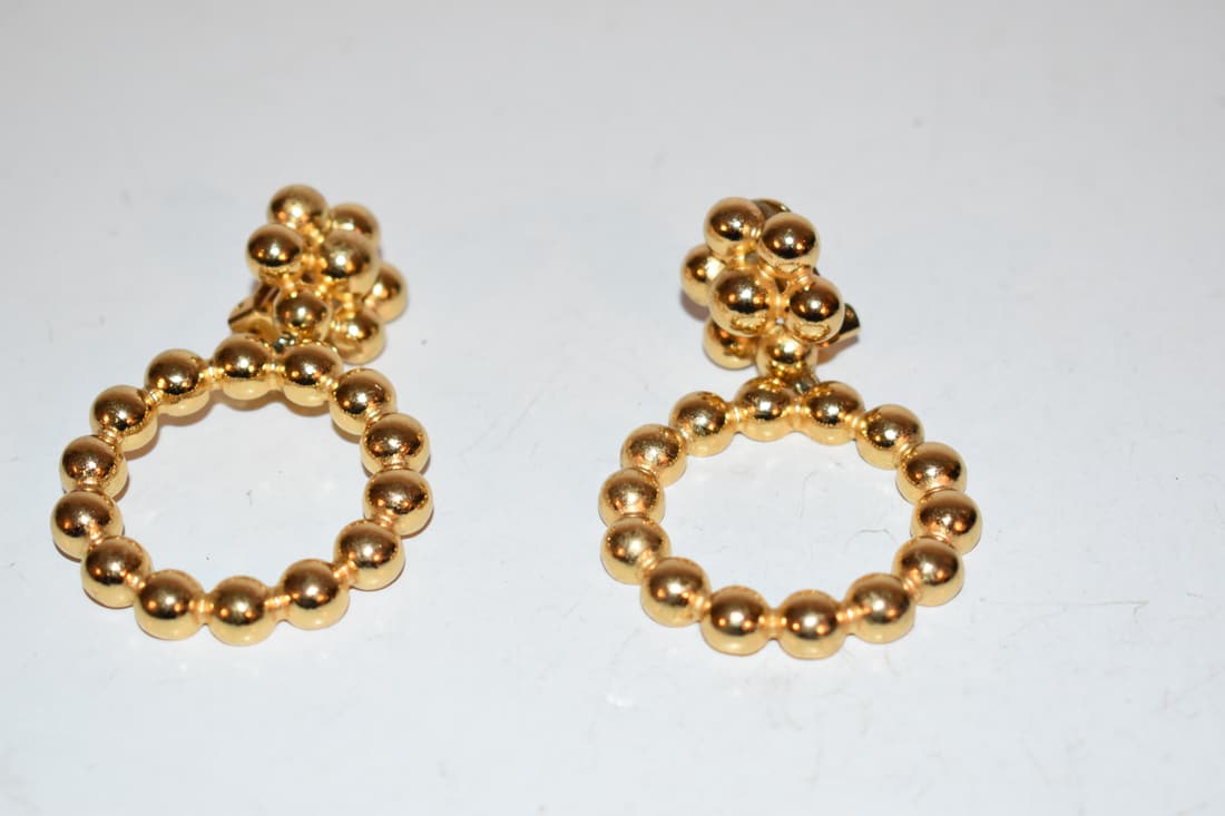 Vintage Christian Dior Gold Tone Clip-On Beaded Rare Earrings (1 of 6)