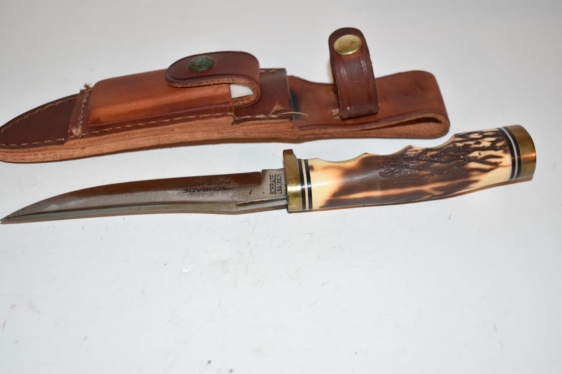 Vintage Schrade 153UH Golden Spike Uncle Henry Fixed Blade Knife NOS (1 of 7)