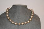 vintage large bead aluminum/metal necklace 16"