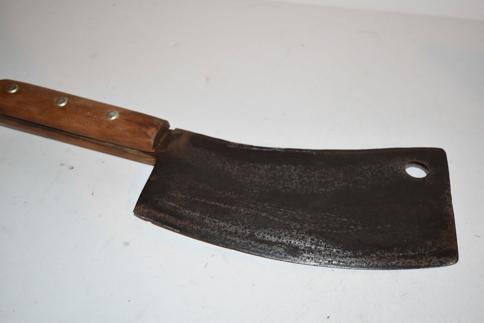 Vintage Foster Bros. Solid Steel Cleaver with 8 Inch Blade 15 inches long butcher (1 of 5)