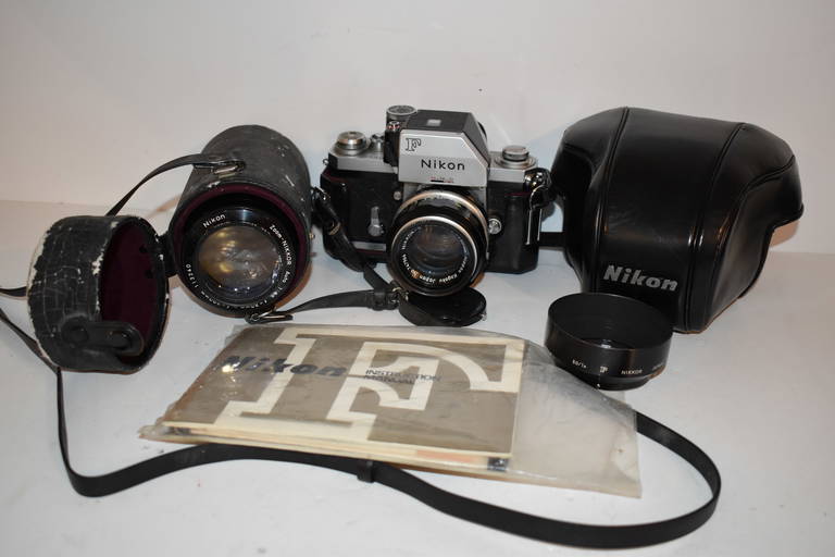 Vintage Nikon F 1960's 35mm Camera With Nikkor S Auto 50mm F1.4 Lens
