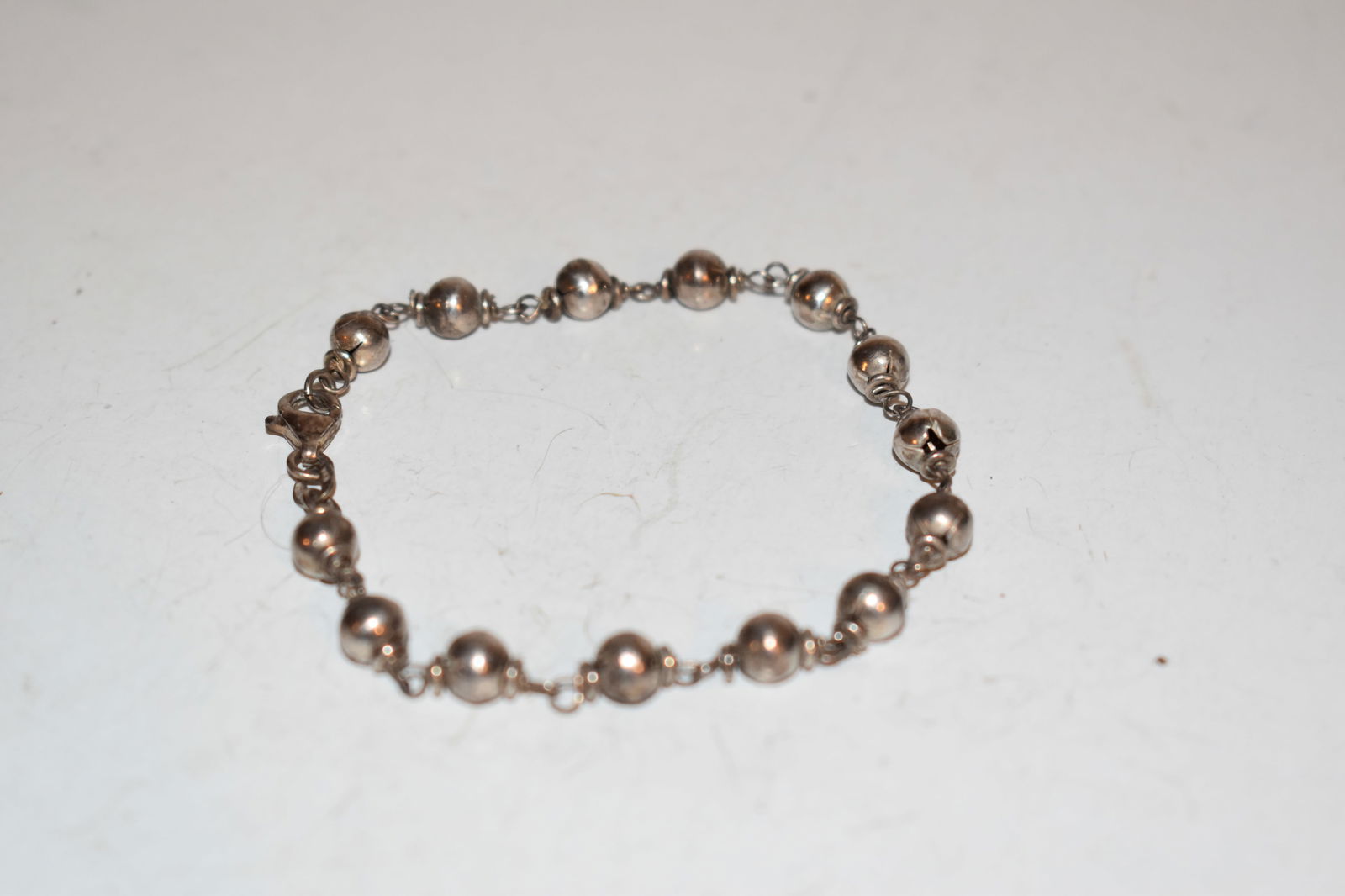 Vintage Sterling Silver beaded Bracelet 8" (1 of 3)