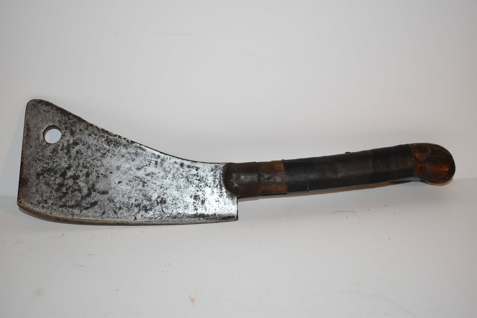 Vintage Strong Large Old Meat Cleaver Butcher Carbon Steel Knife 16" blade 8" (1 of 4)