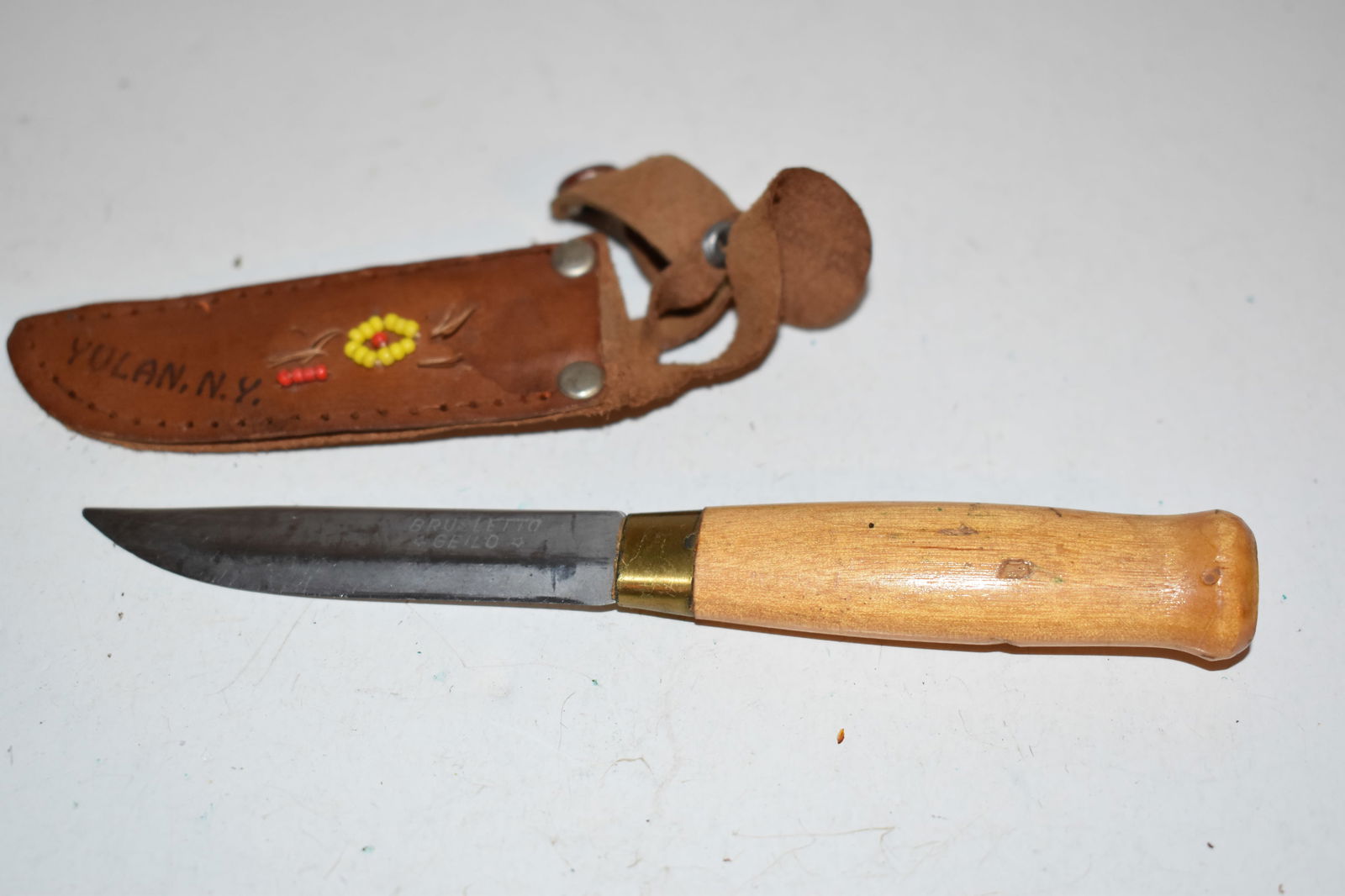 Vtg Brusletto Fixed Blade Hunting  Knife W/ Sheath 6" (1 of 3)