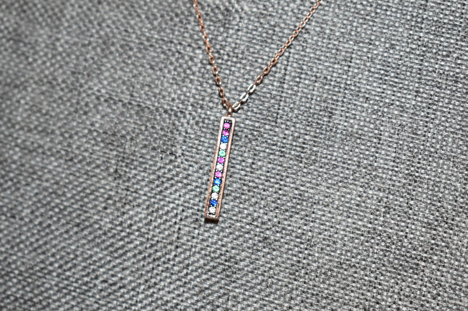 Vintage Sterling Silver vermeil gemstone pendant Necklace19" (1 of 4)