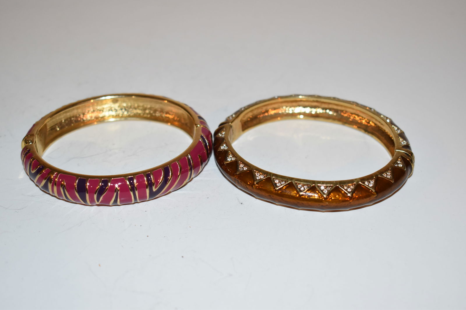 Vintage enamel hinged Bracelets (1 of 3)