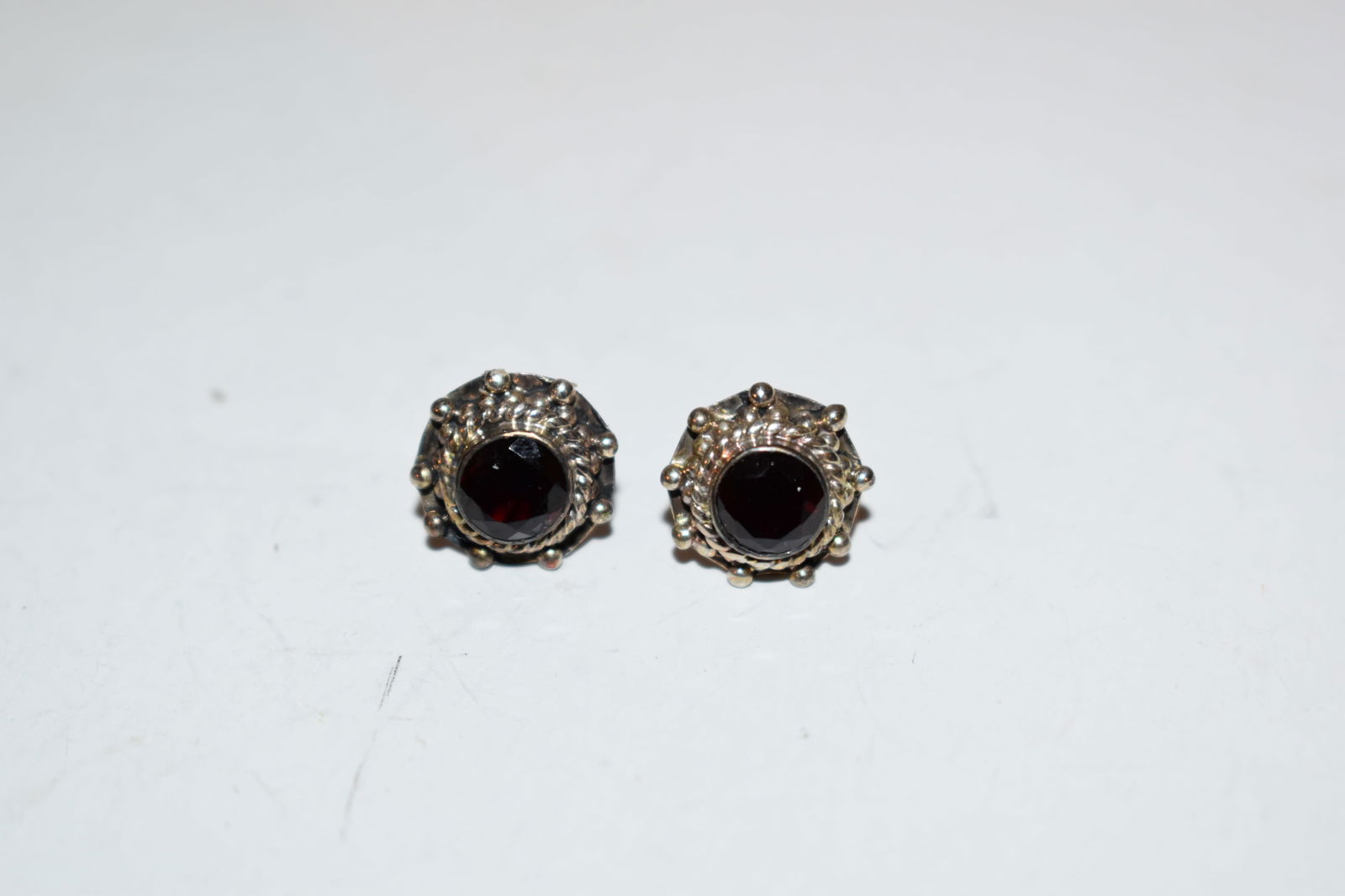 Vintage Sterling Amethyst post Earrings (1 of 4)