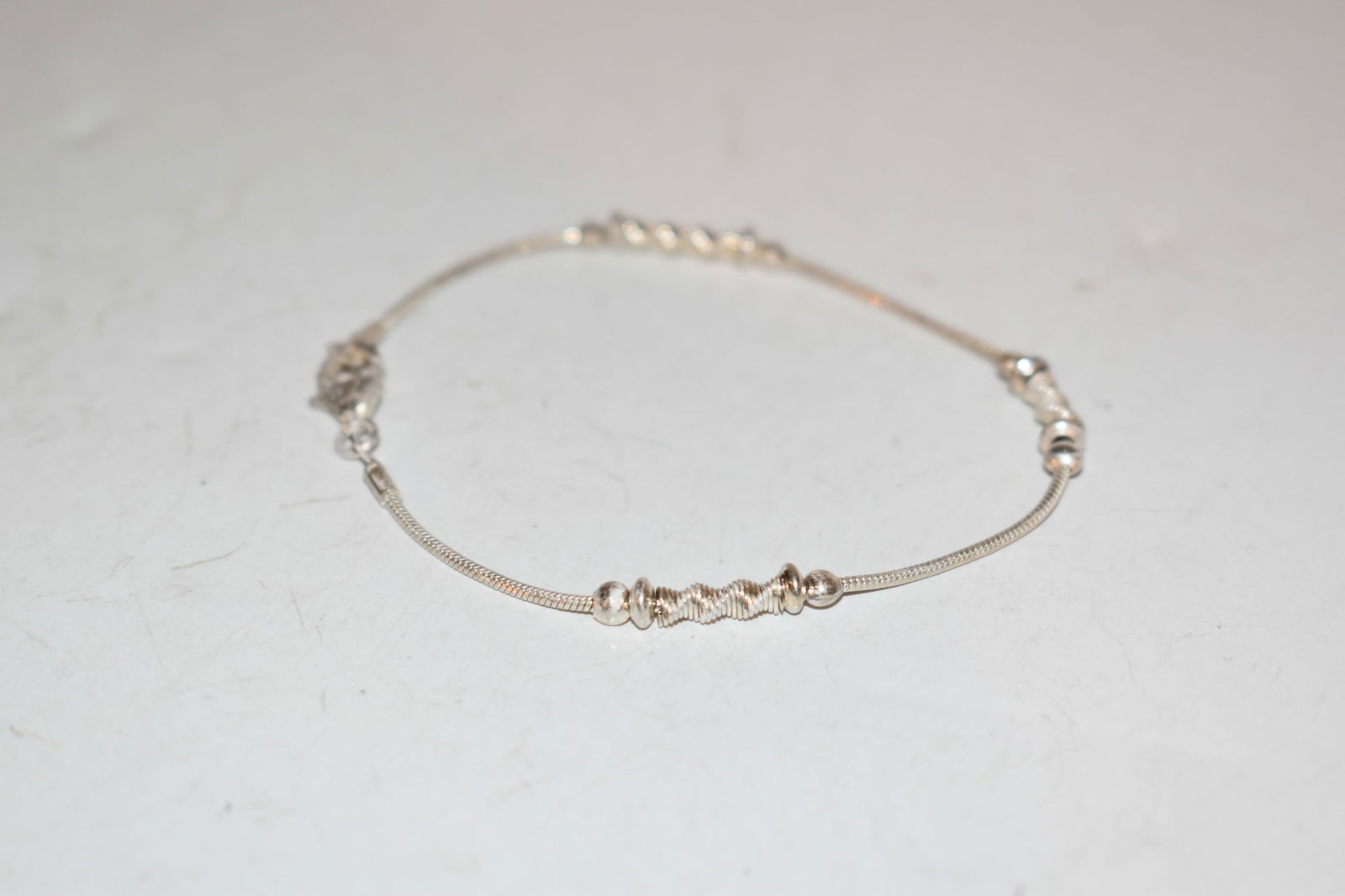 Vintage sterling silver italy beaded bracelet 7" (1 of 3)