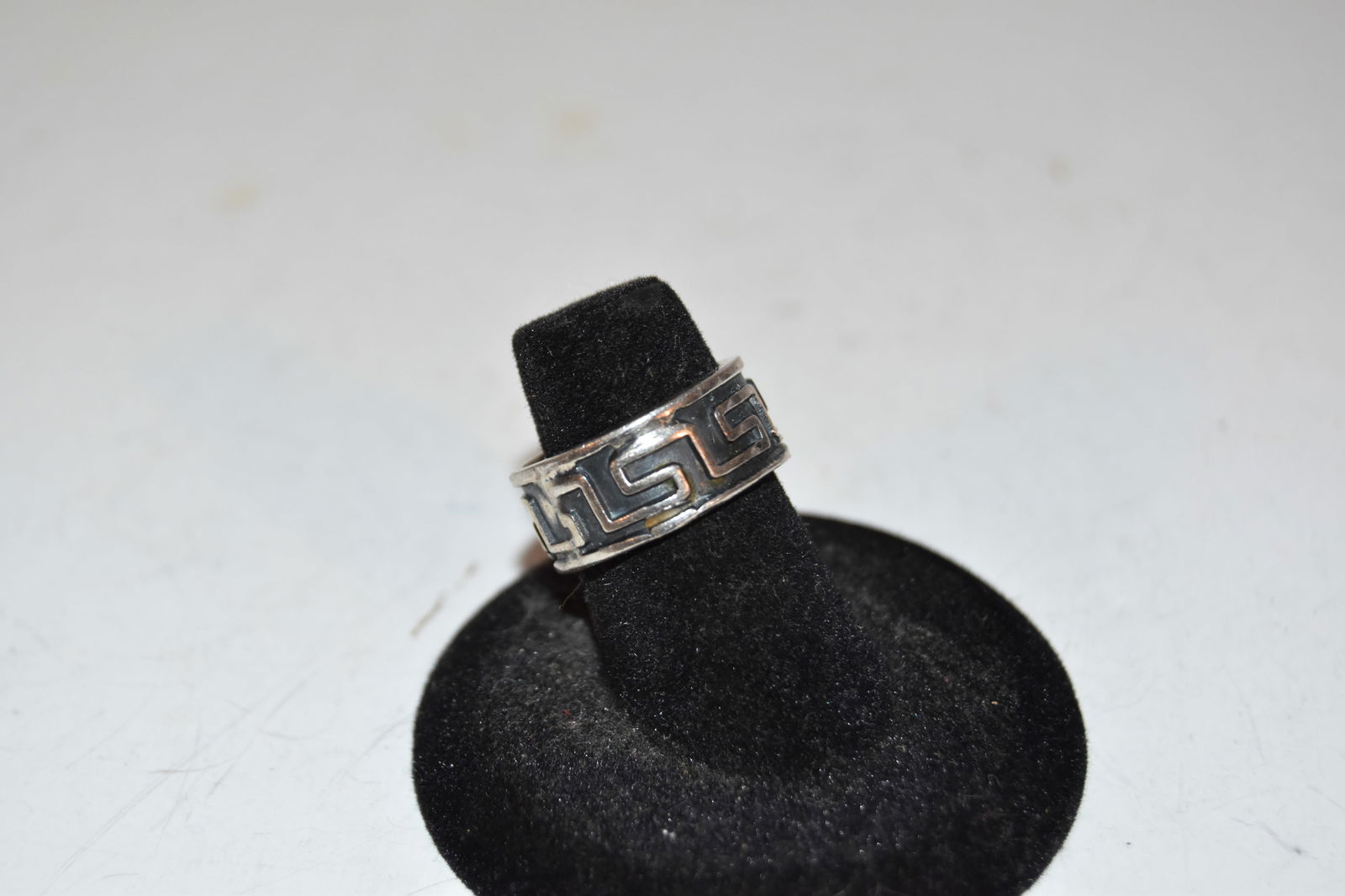 Vintage Mexico 925 Sterling Silver Modernist Maze Ring sz 6 (1 of 3)