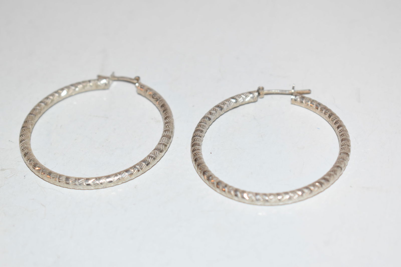 Sterling Silver 925 Modernist Style Hoop Earrings (1 of 3)