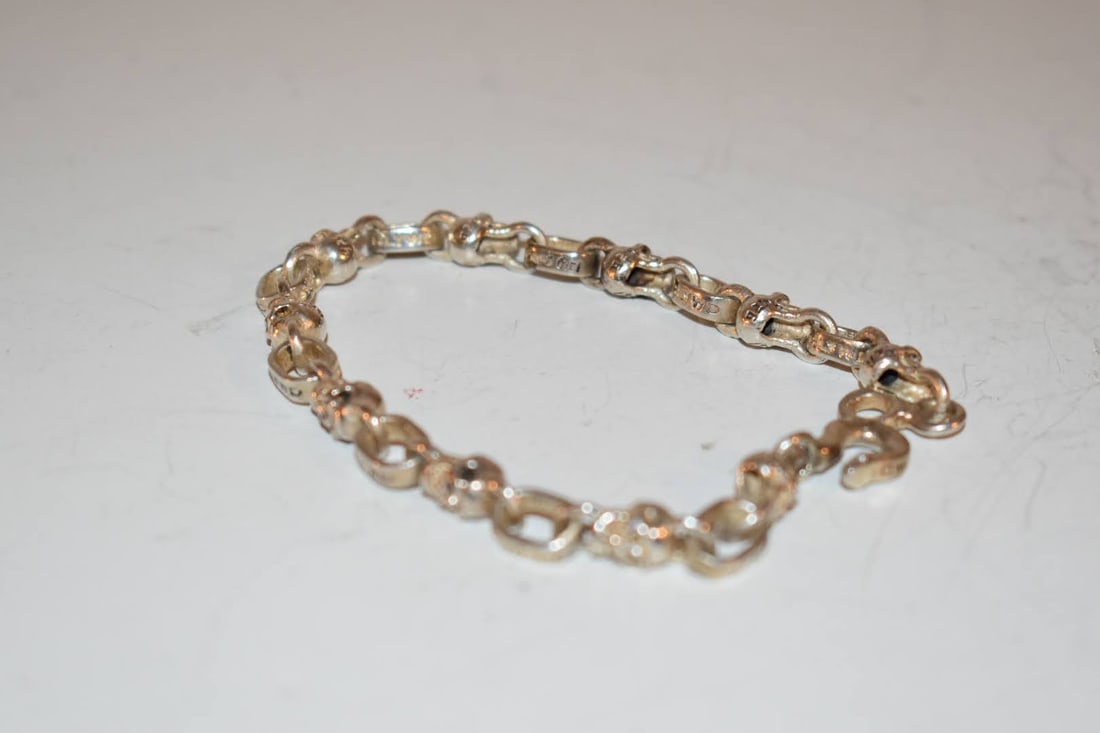 Good Art sterling silver HLYWD skull crusher bracelet 8" 30 grams (1 of 3)