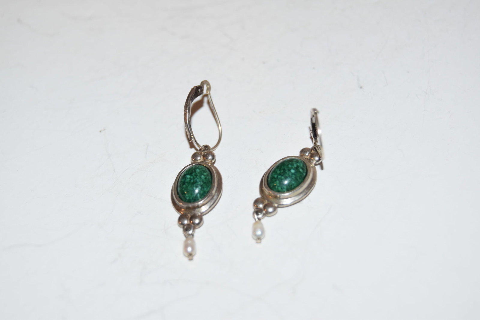 Vintage Estate CCO Coleman Sterling Silver Earrings Turquoise Blue & Pearl: Vintage Estate CCO Coleman Sterling Silver Earrings Turquoise Blue & Pearl Please view all photos as they are part of the description and condition of this Item, Feel free to contact me with questions