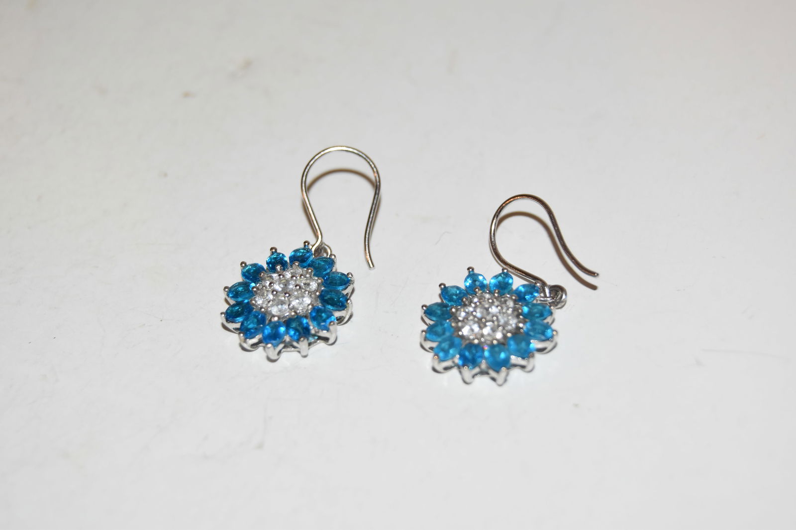 Vintage Sterling Silver Tourmaline blue Earrings (1 of 3)