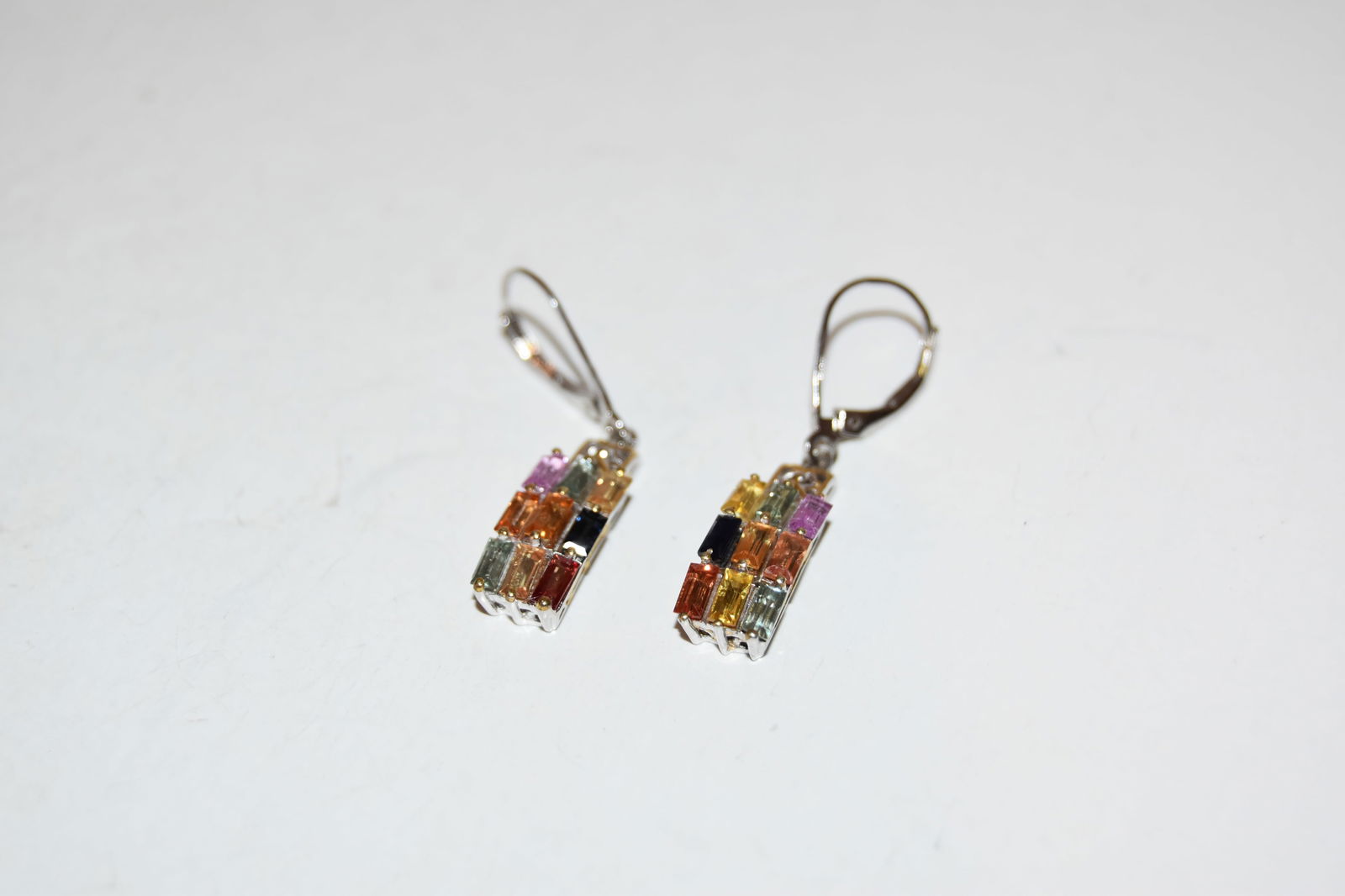 Michael Valitutti NH Signed 925 Sterling Silver Multi Stone Earrings (1 of 4)