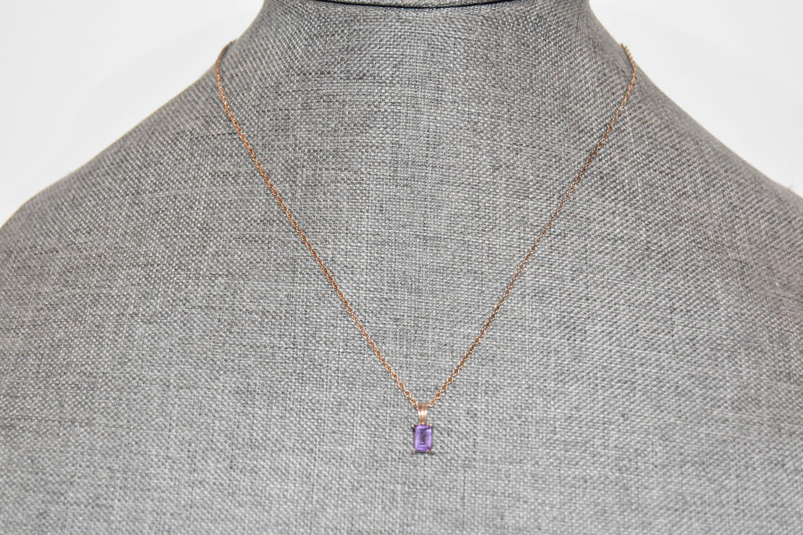 Vintage Sterling Silver Amethyst pendant Necklace 18" (1 of 4)