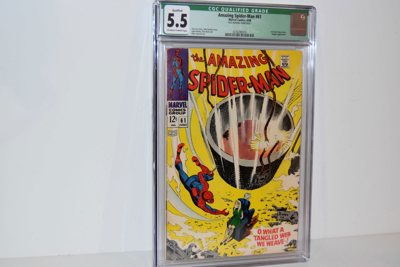 Vintage Comic Book Amazing Spider-man #61 CGC Qualified 5.5 (1 of 2)