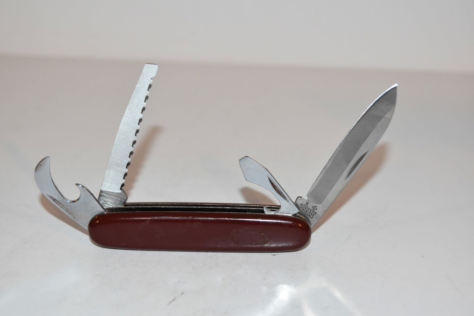 Vintage Rogers Sheffield England Stainless INOX Pocket Knife missing emblem (1 of 3)