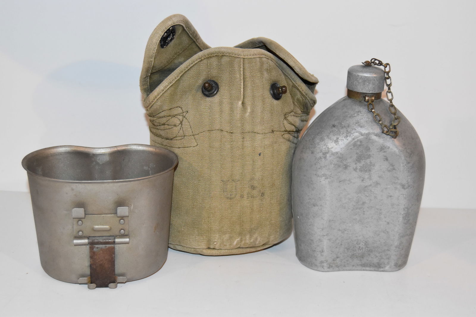 WWI 1918 US Army Canteen. Cup & Cover - Un Marked (1 of 5)