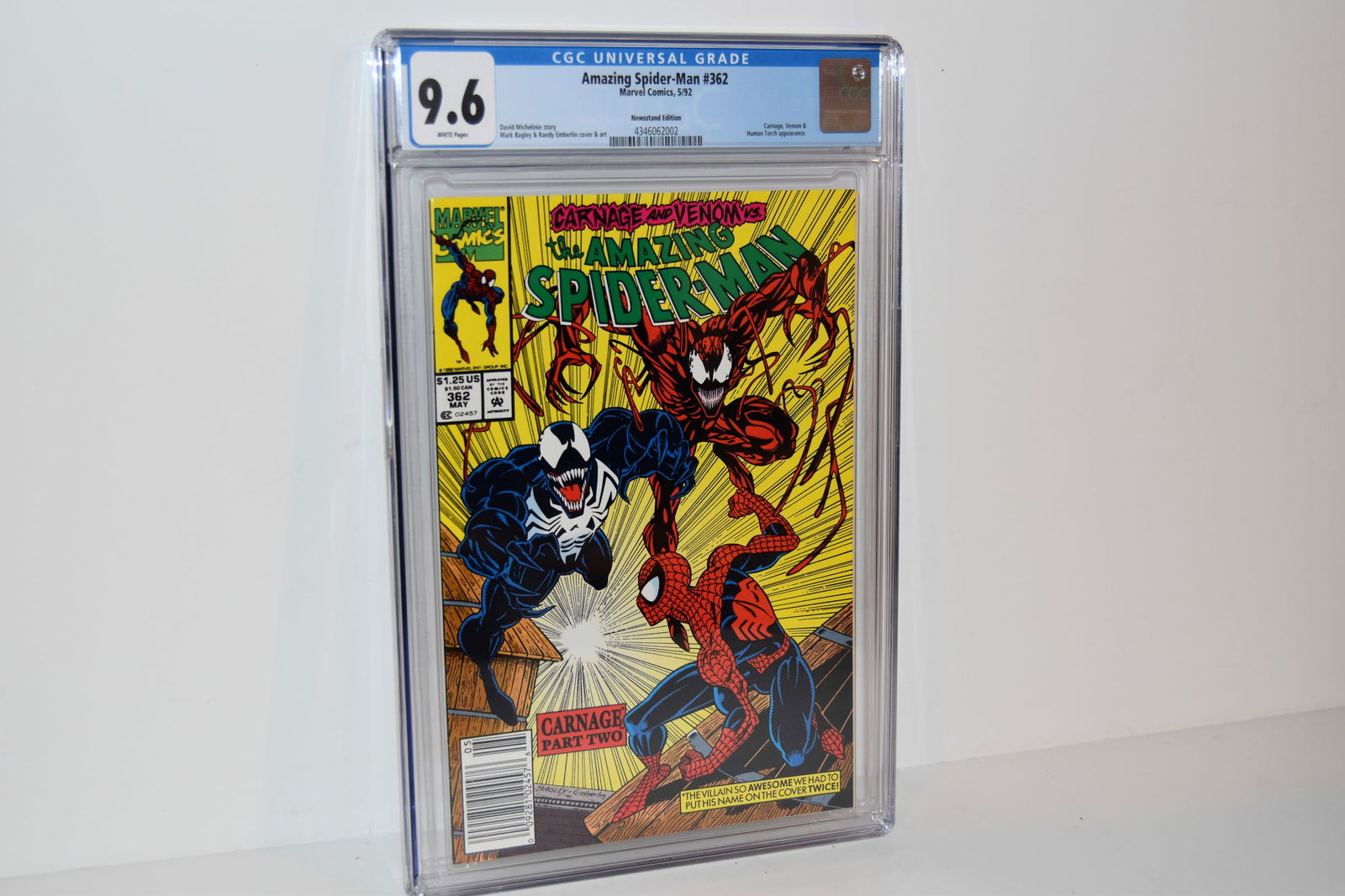 Amazing Spider-man #362 CGC 9.6 NM+ White P Marvel Comics 1992 Venom Carnage (1 of 2)