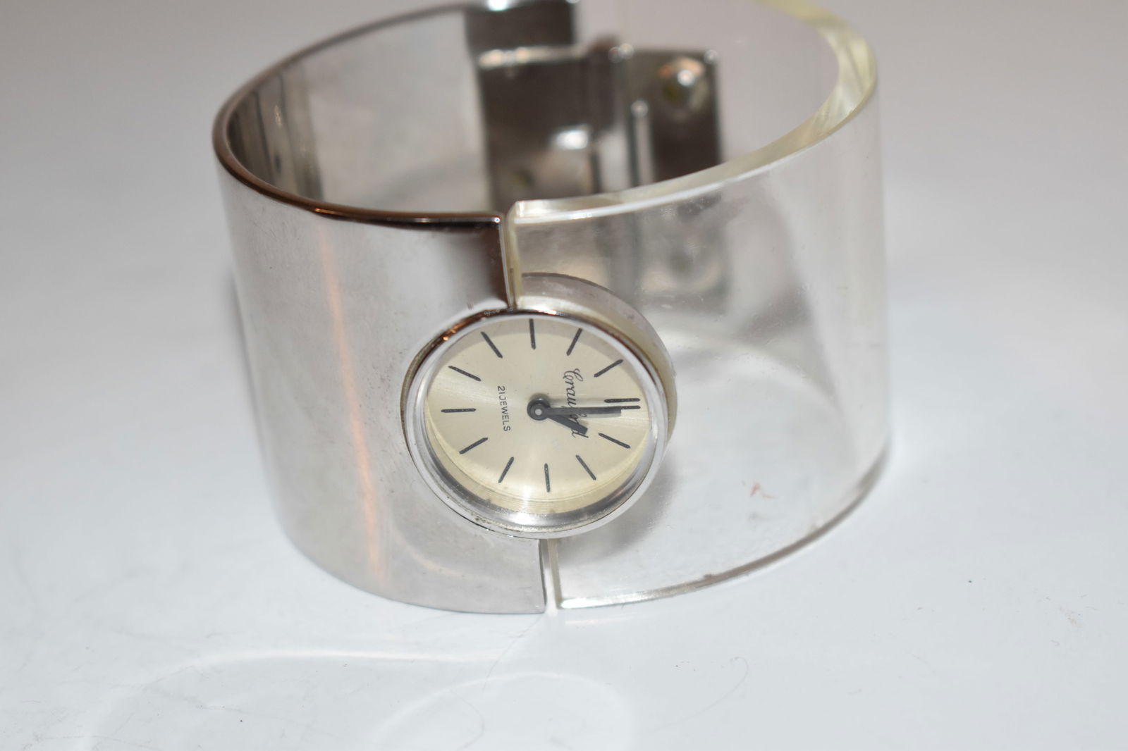 Vintage Lucite 21 Jewel Watch Crawford See Through works (1 of 6)