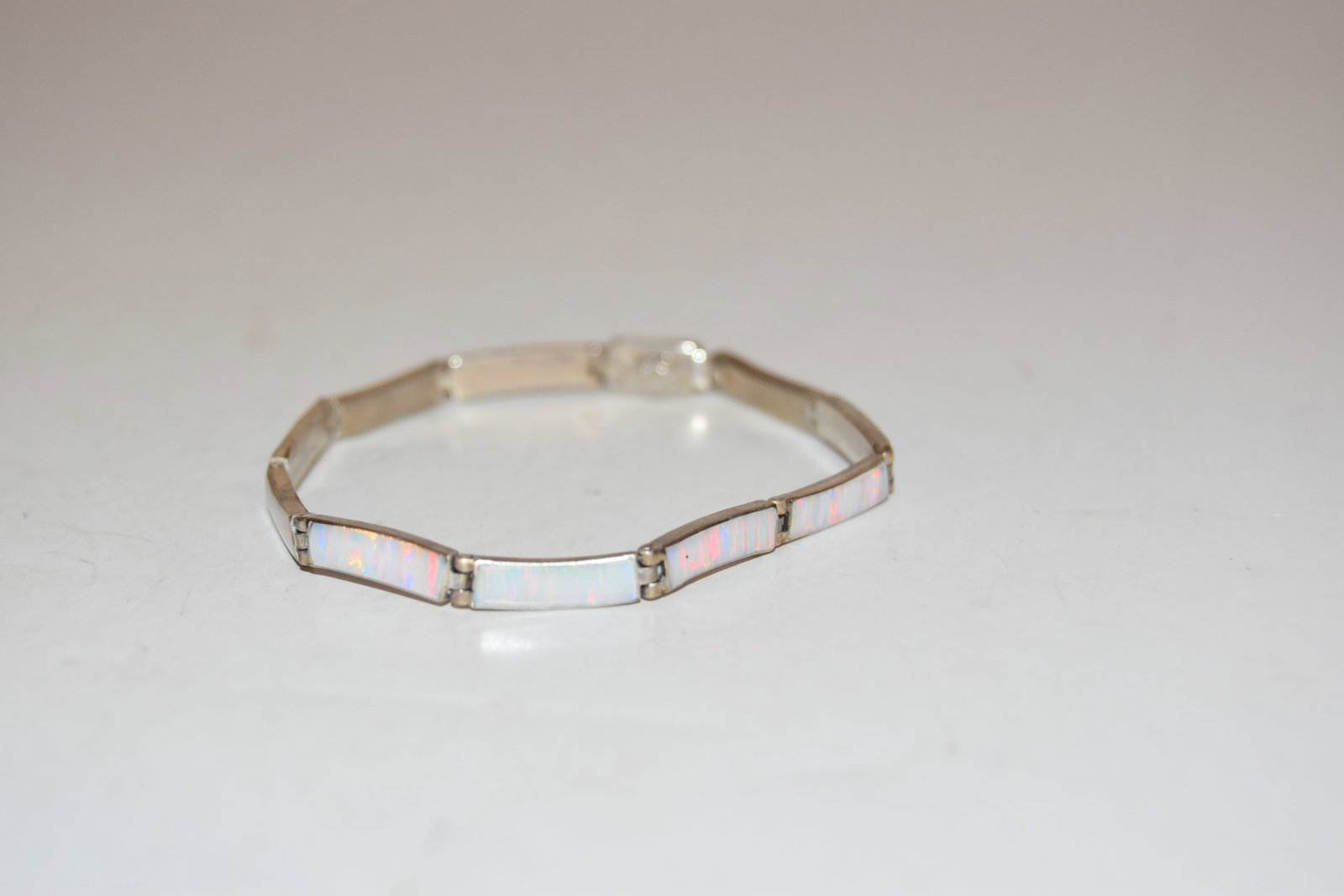 Vintage 950 Sterling Silver opal Mexico Bracelet 6.5" (1 of 4)