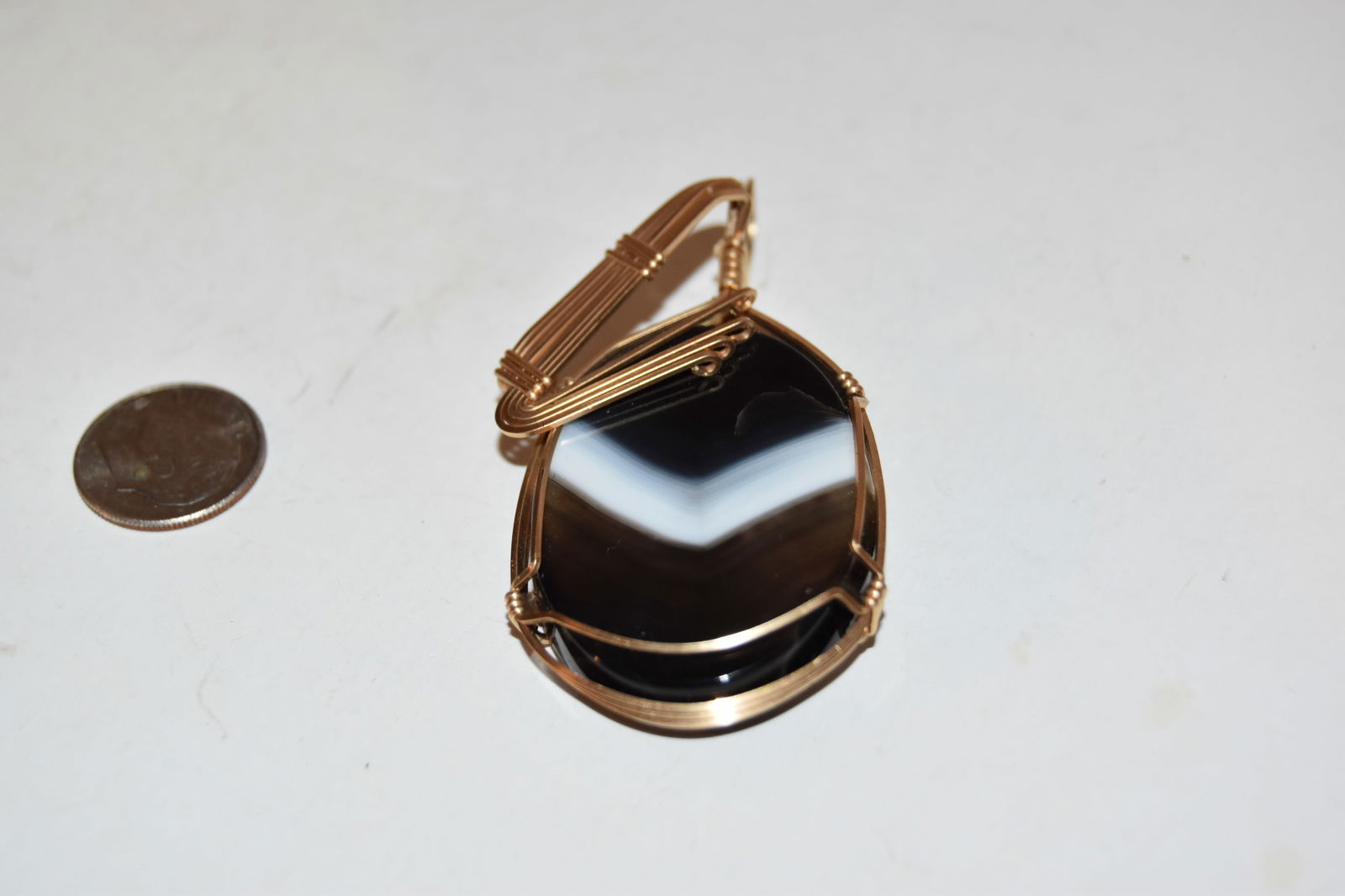 Vintage Goldfilled large stone Pendant 2 1/2" (1 of 3)