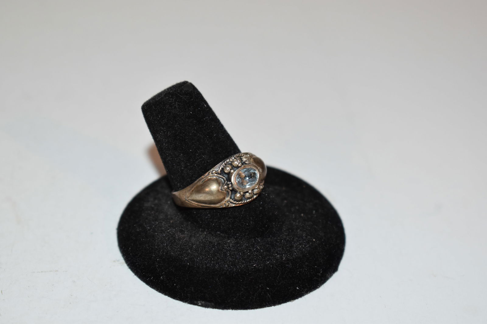 Vintage thailand blue spinel Sterling Silver Ring sz 9 (1 of 4)