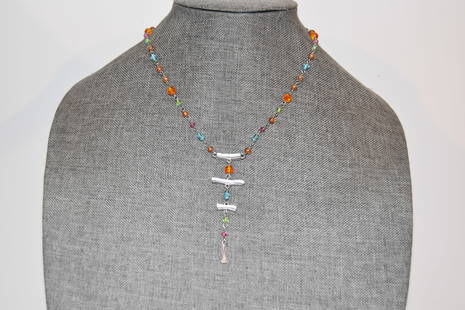 vintage givenchy colorful beaded necklace 20": vintage givenchy colorful beaded necklace 20" Please view all photos as they are part of the description and condition of this Item, Feel free to contact me with questions or picture requests! Used It