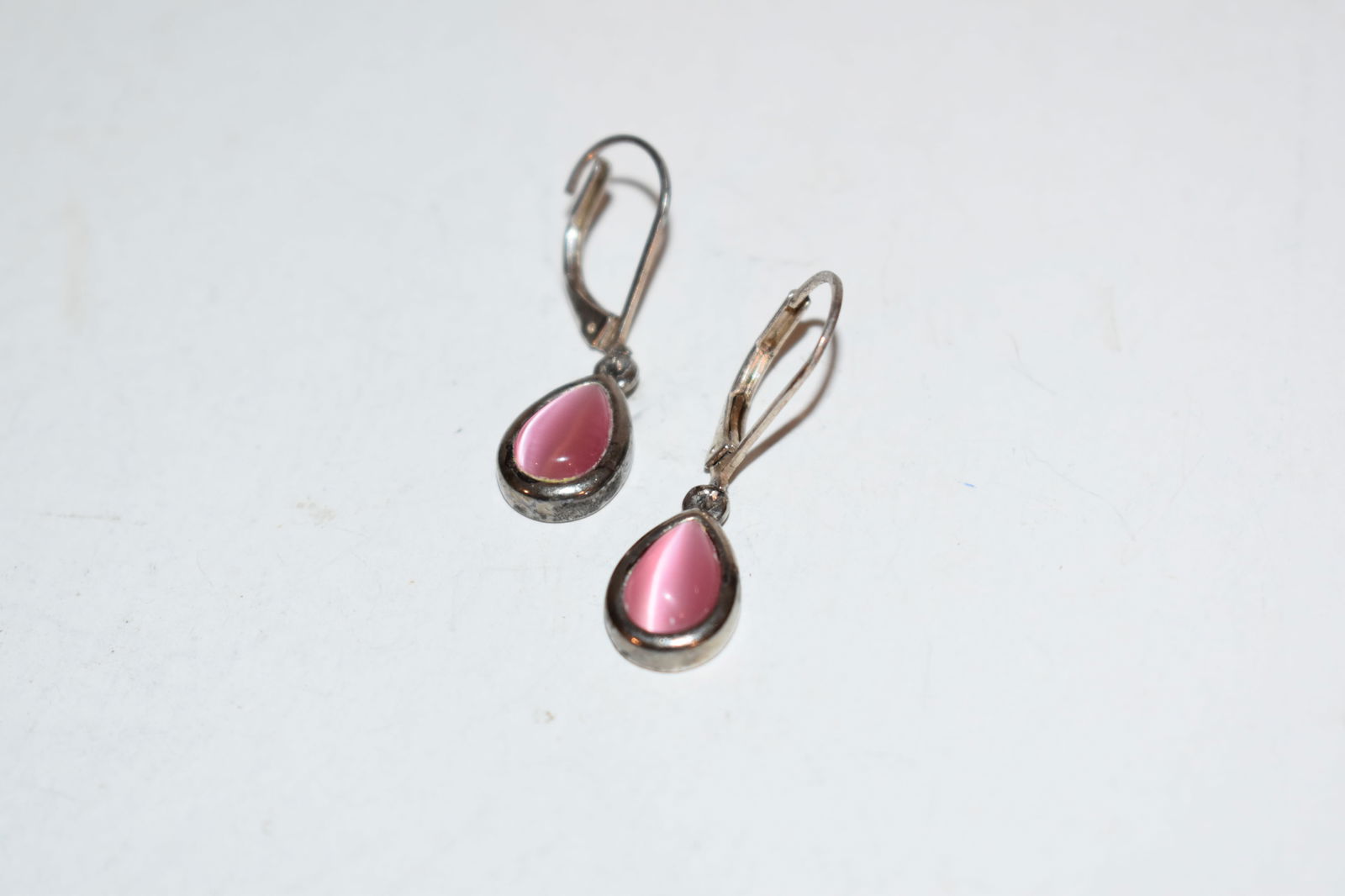 Vintage sterling silver pink earrings (1 of 3)