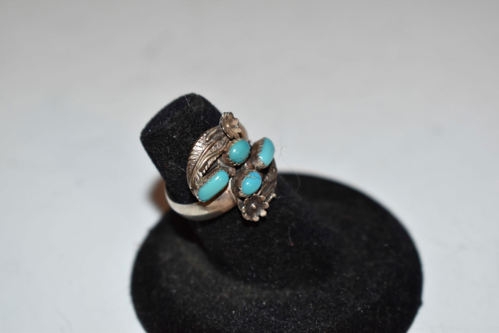 Vintage Coonsis Native American Zuni Sterling Silver Turquoise Ring sz6 (1 of 5)